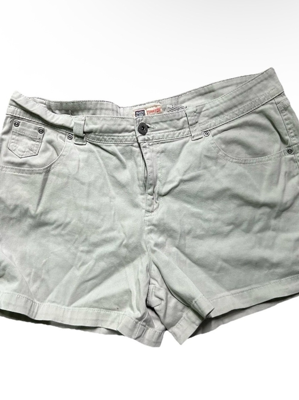 Women’s Faded Glory Stretch Khaki Shorts Size 16 Summer Warm Weather